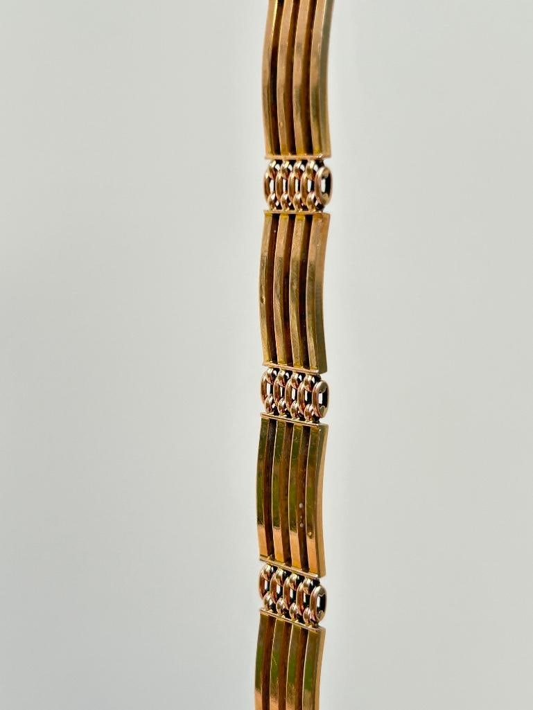 Antique Heavy 15ct Yellow Gold Fancy Gate Bracelet - 6