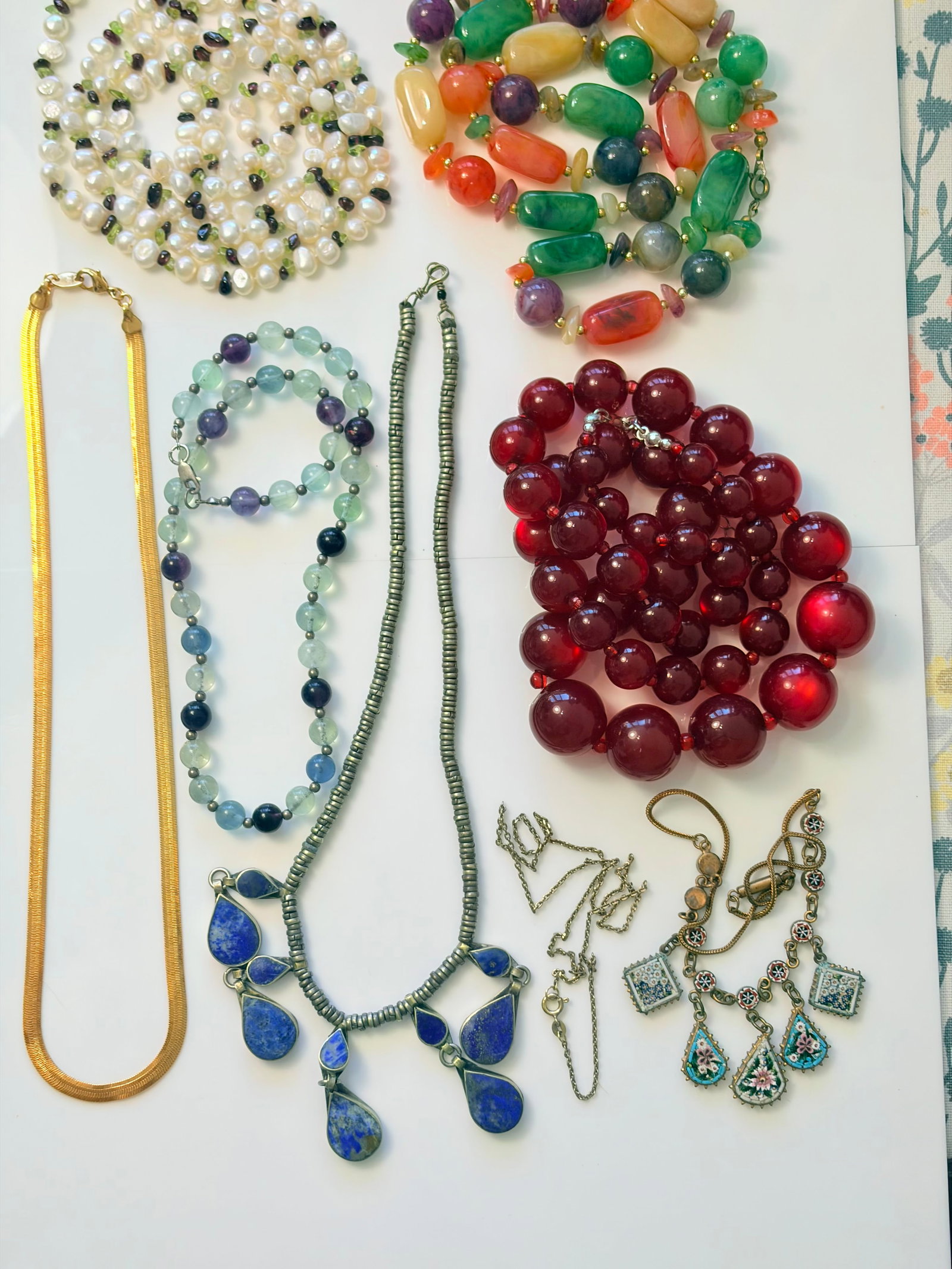 MIXED LOT- MICRO MOSAIC NECKLACE ETC - 2