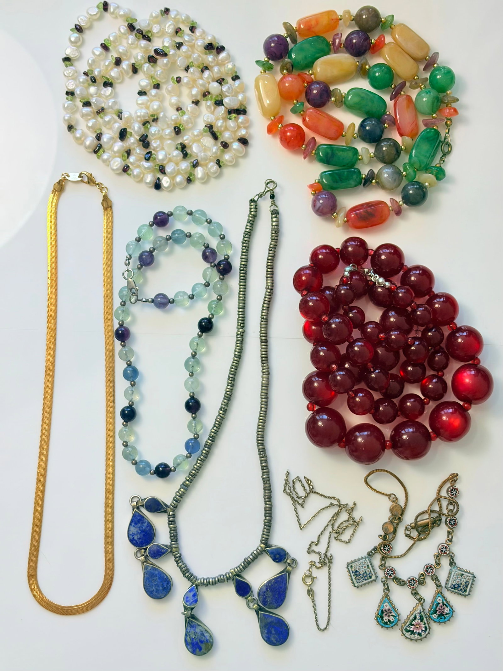 MIXED LOT- MICRO MOSAIC NECKLACE ETC - 3