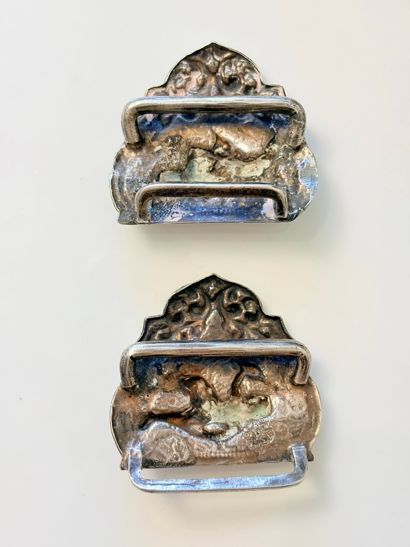 MIXED LOT- ANTIQUE SILVER BUCKLES - 2