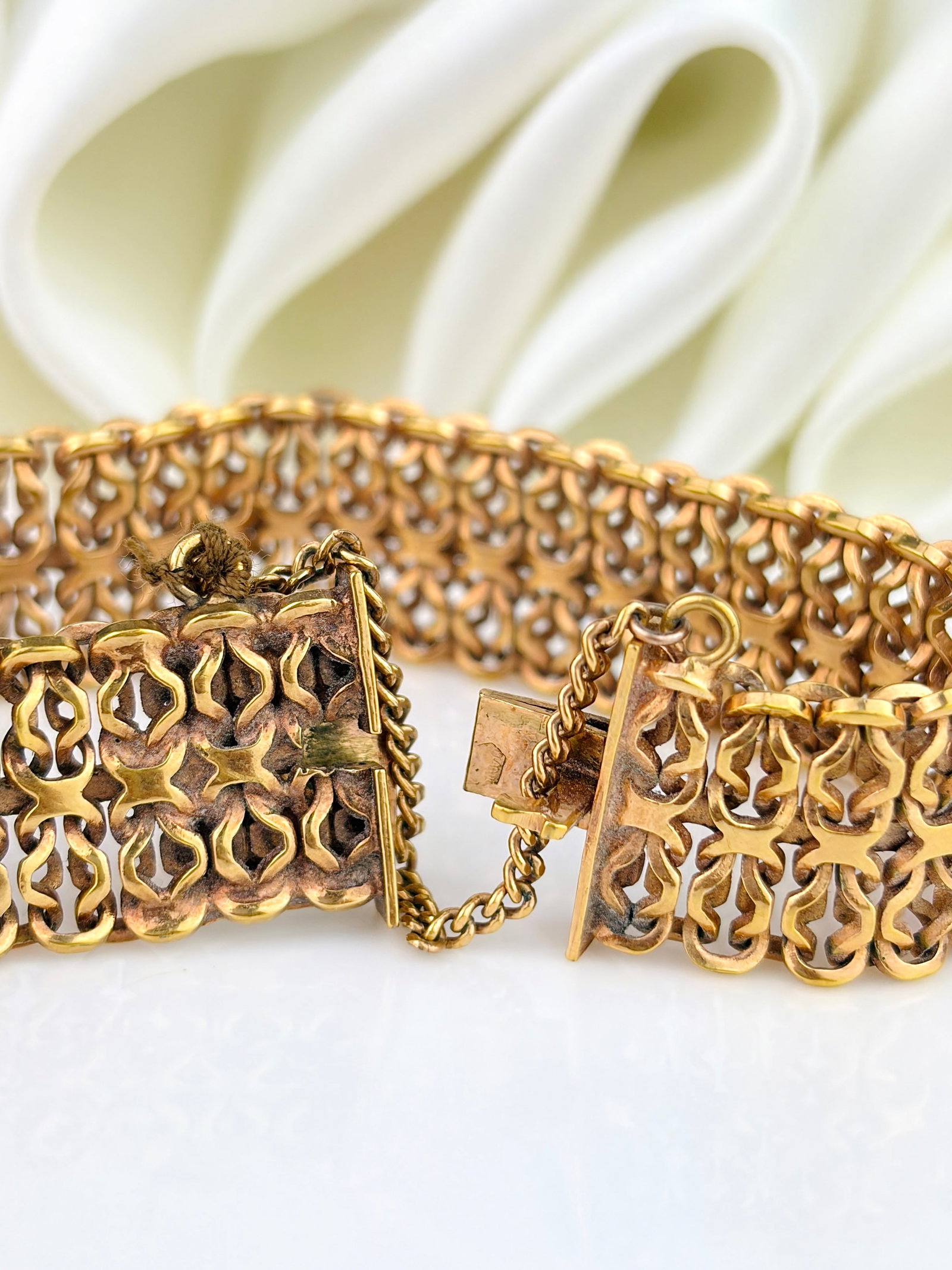 Antique Rolled Gold Chunky Unique Link Bracelet - 3