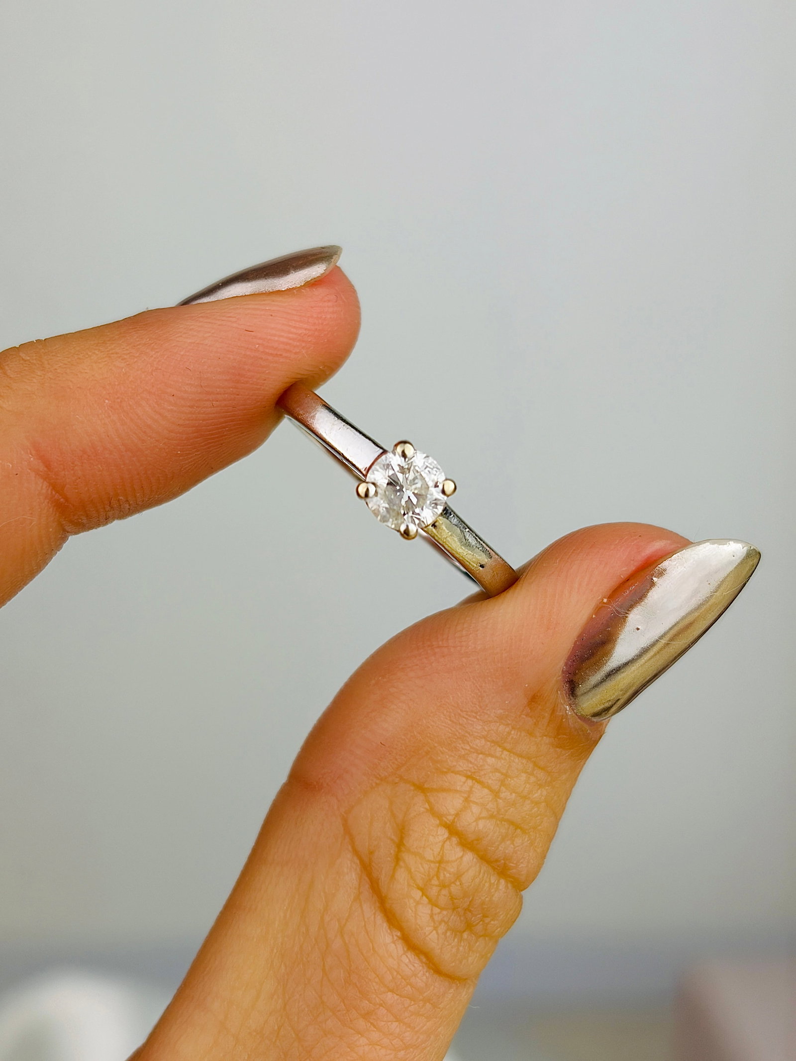 18ct White Gold .50pt Diamond Solitaire Ring - 5