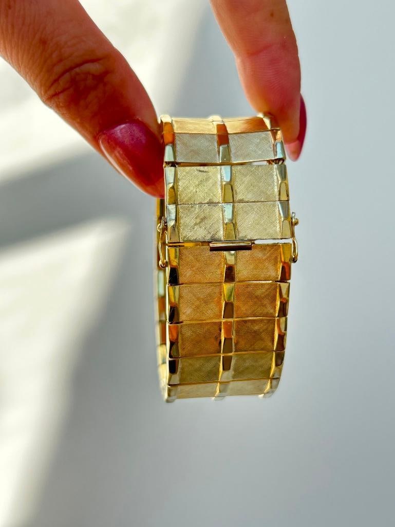 Amazing Wide Cuff Bangle / Bracelet with Safety Clasp - 3