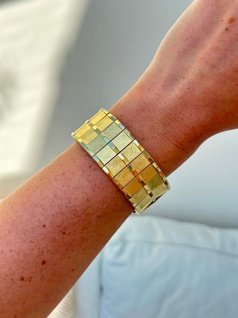 Amazing Wide Cuff Bangle / Bracelet with Safety Clasp - 4