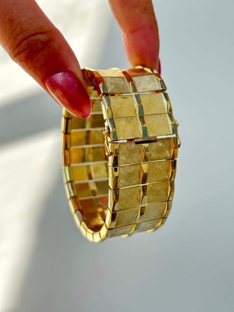 Amazing Wide Cuff Bangle / Bracelet with Safety Clasp - 5