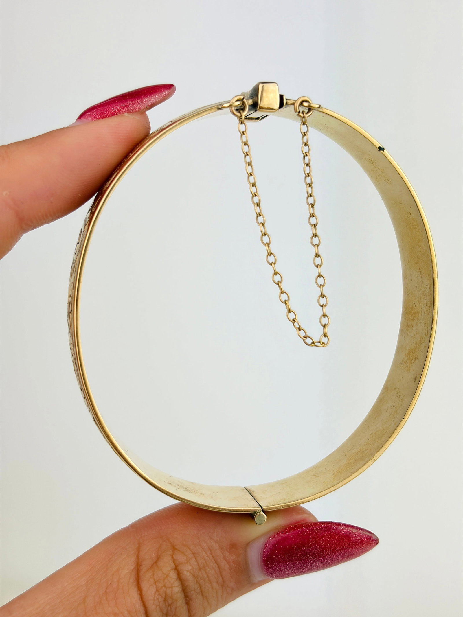 Chunky Vintage 1/5th 9ct Rolled Gold Swirl Bangle - 2