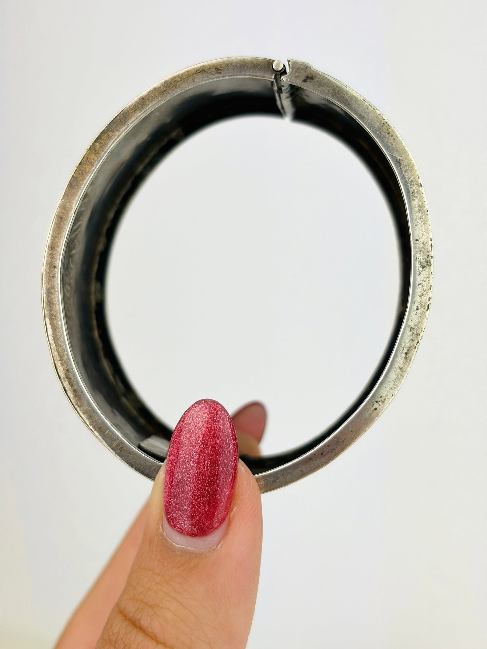 Antique Victorian Wide Gold Overlay Silver Aesthetics Bangle - 2