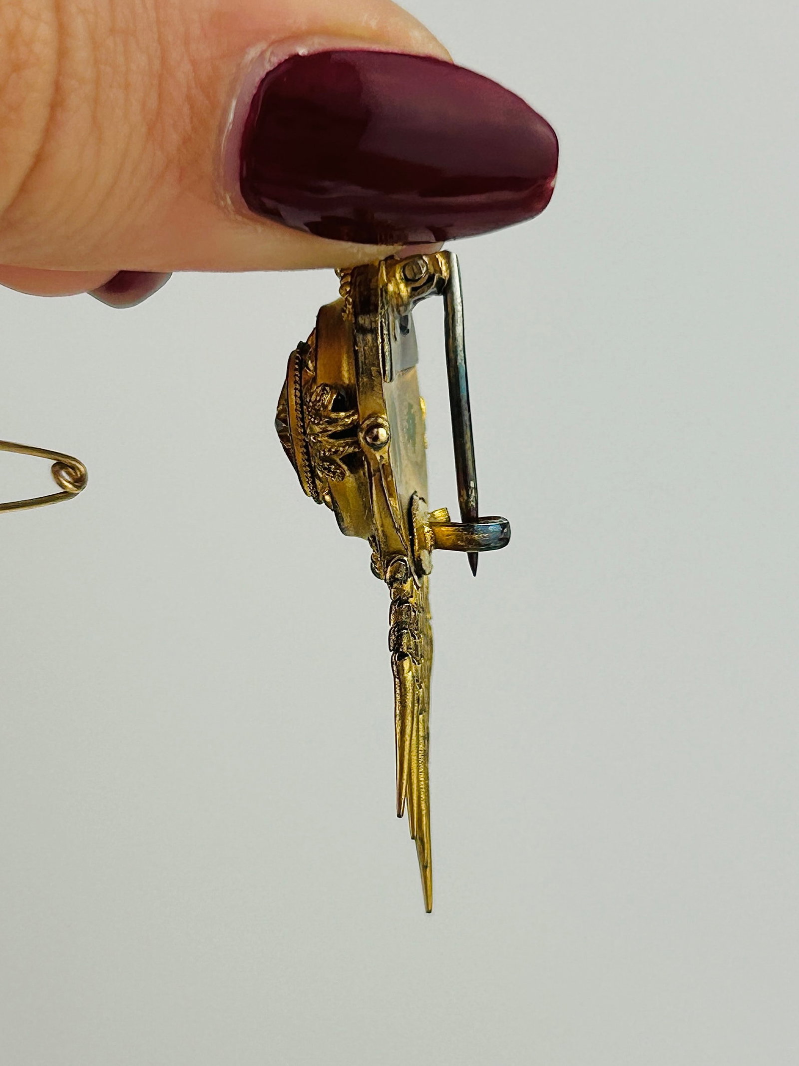 Victorian Pearl and Blue Enamel Star, Fringe Detail 15ct Gold Earrings and Brooch Set - 7