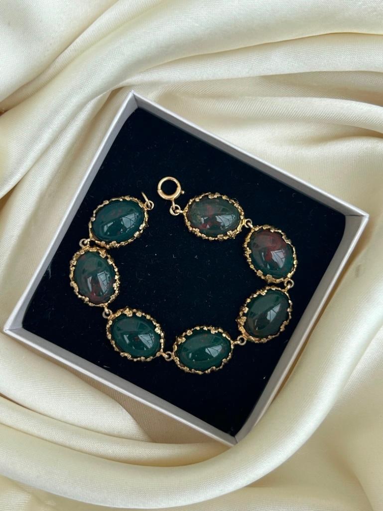 Chunky Gold Antique Agate Rivière Style Bracelet - 2