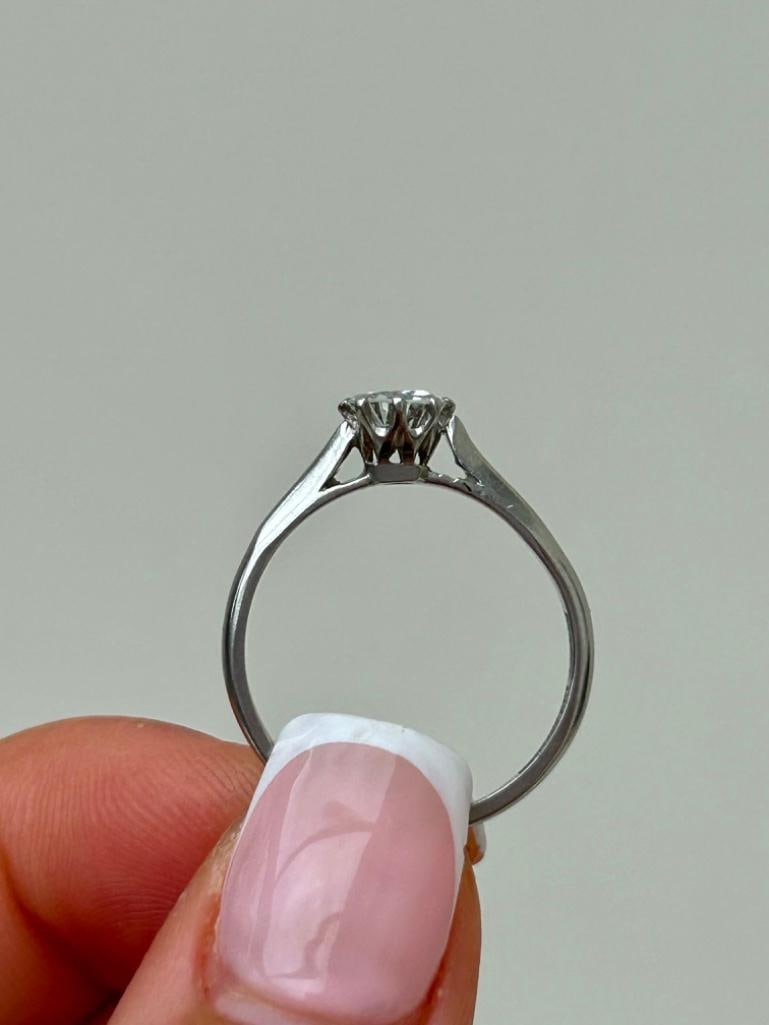 Bright .50pt Diamond Solitaire Ring in Platinum - 3