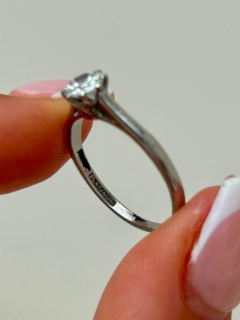 Bright .50pt Diamond Solitaire Ring in Platinum - 7
