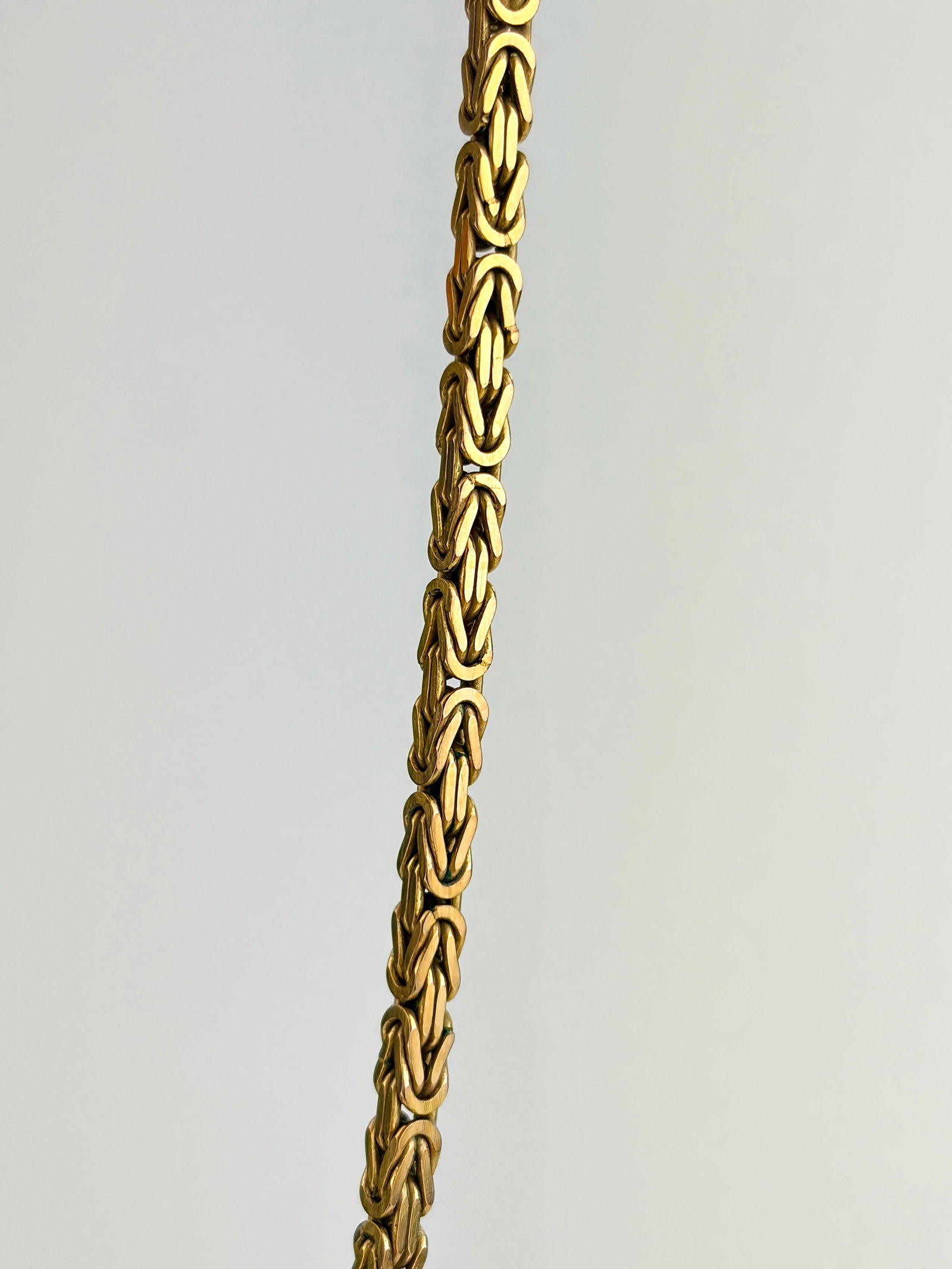 Chunky Vintage 9ct Yellow Gold Byzantine Link Chain - 2