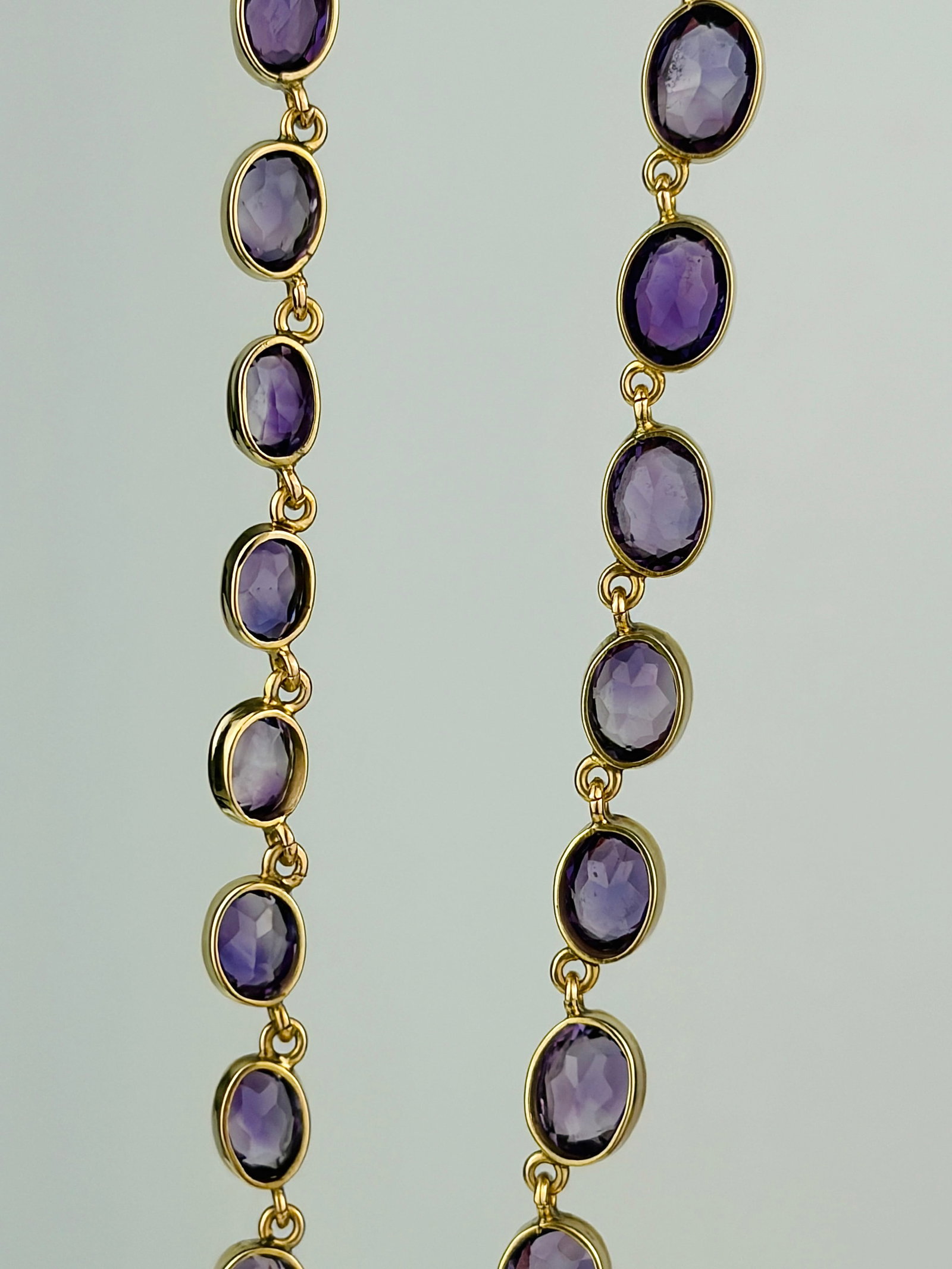 ANTIQUE AMETHYST 9CT YELLOW GOLD NECKLACE - 3