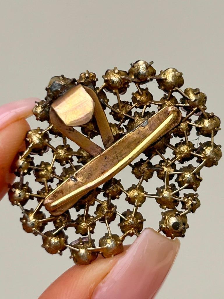 Antique Flat Cut Garnet Large Clip - 2