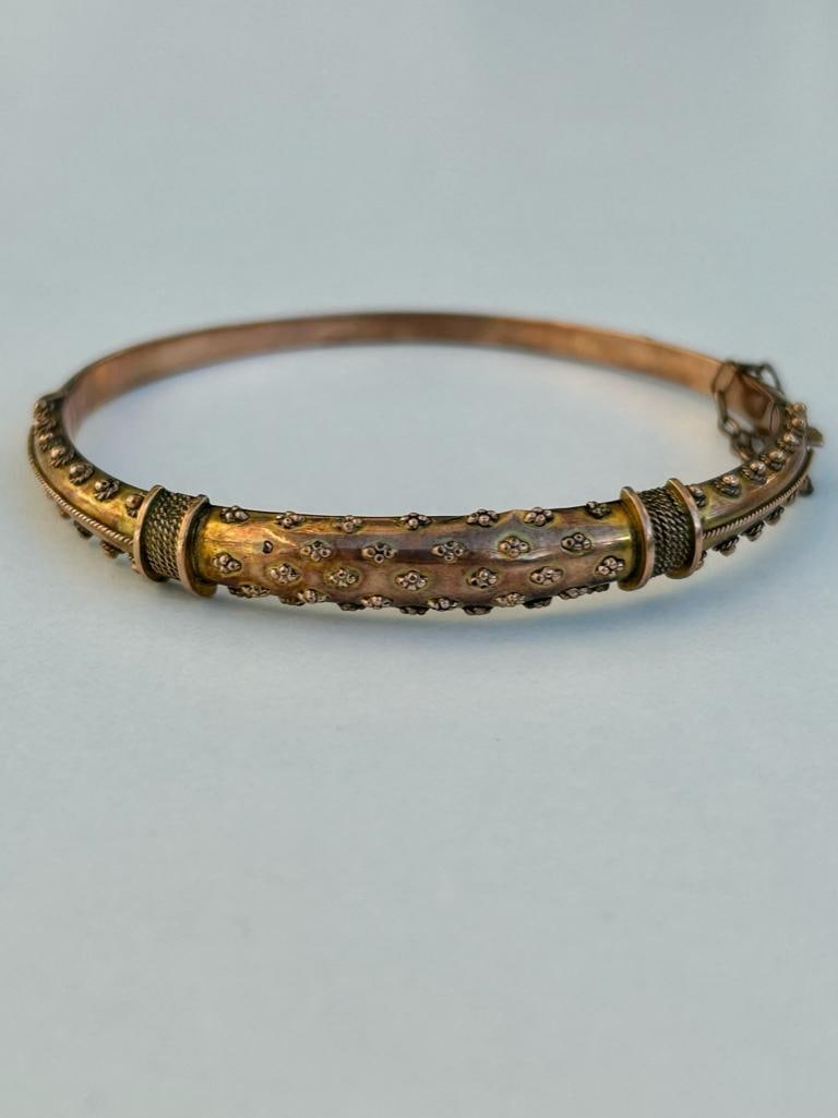 Antique Yellow Gold Bangle Bracelet - 4