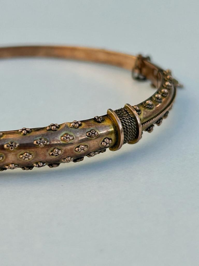 Antique Yellow Gold Bangle Bracelet - 7