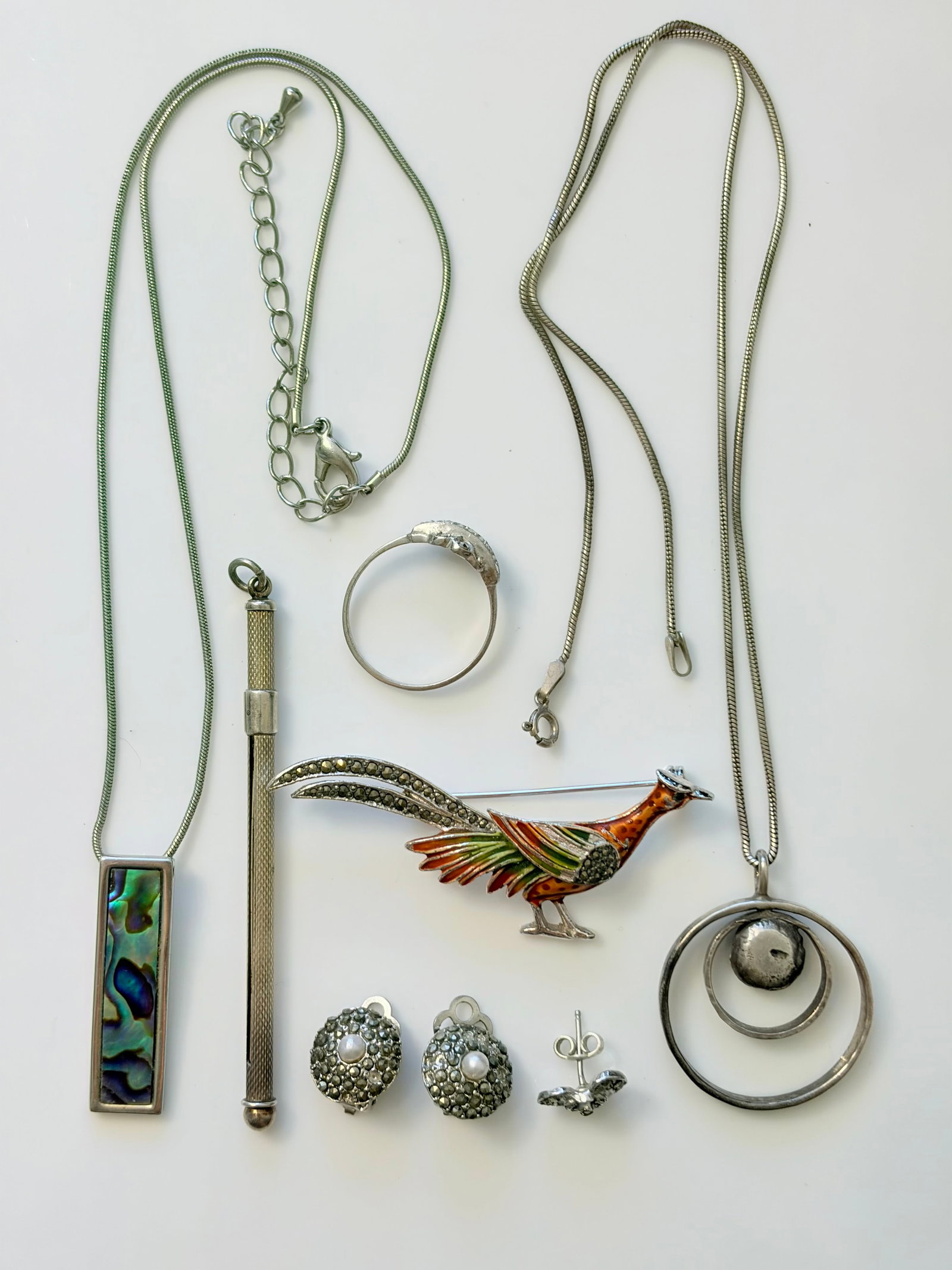 MIXED LOT- SILVER SWIZEL STICK ETC - 2