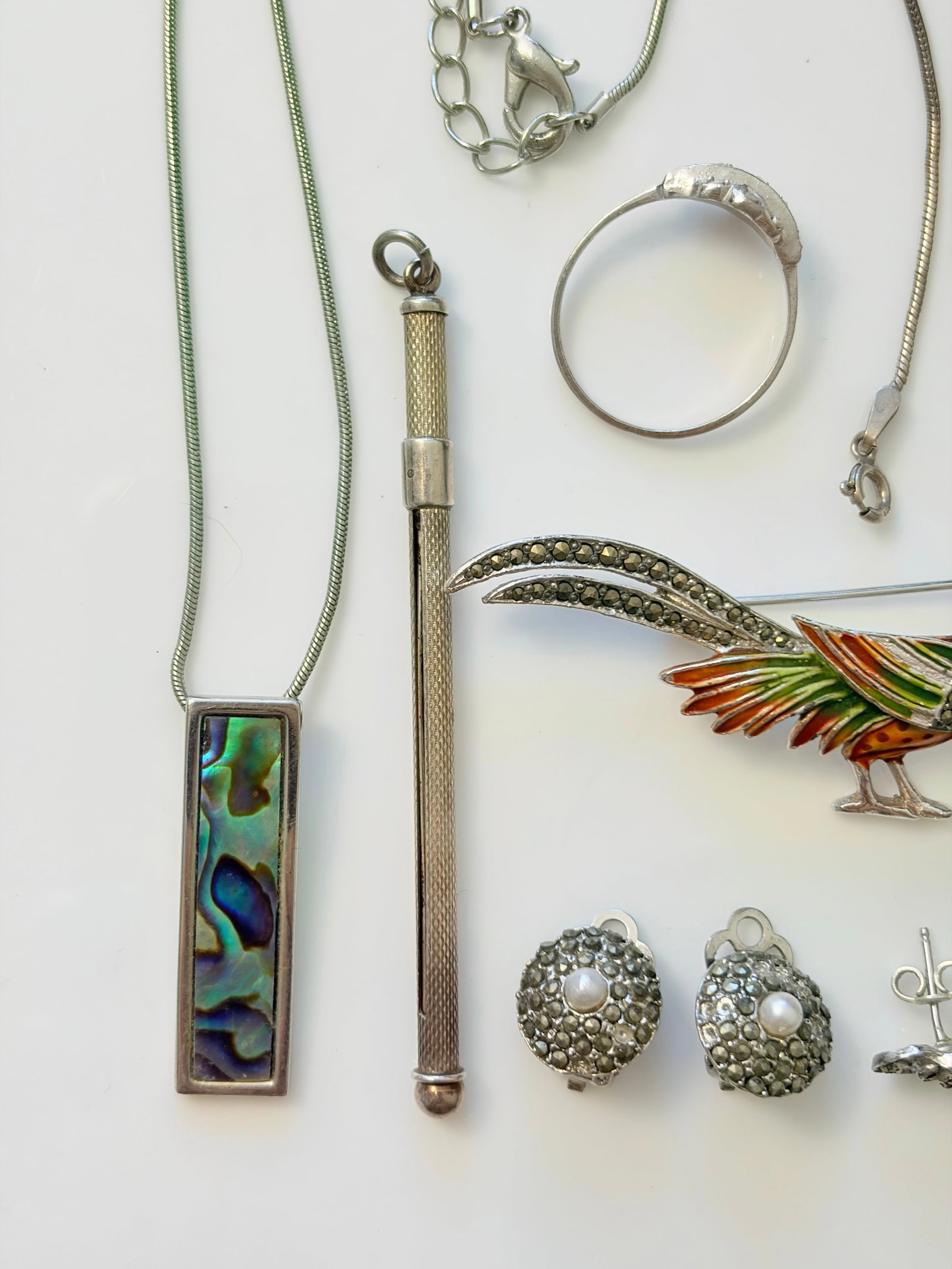 MIXED LOT- SILVER SWIZEL STICK ETC - 3