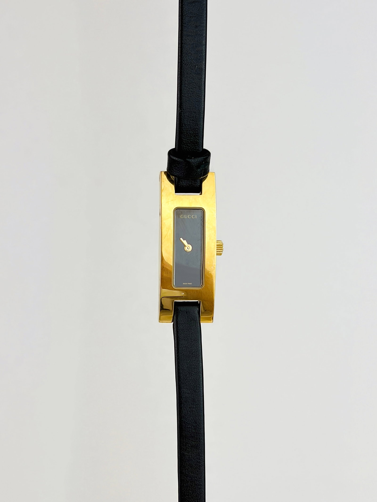 Gucci 3900L Gold Plated Ladies Watch with Black Dial - 2