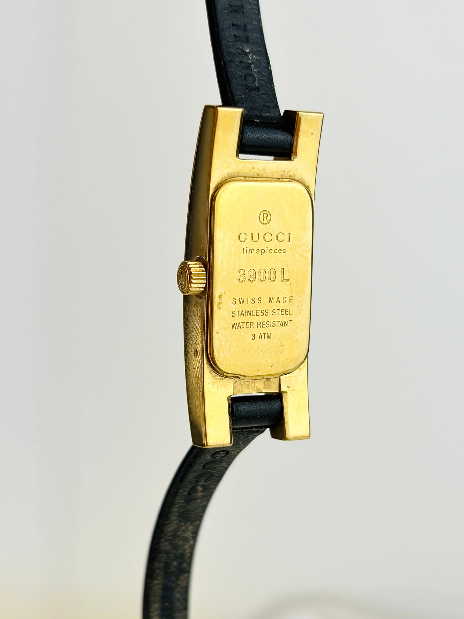 Gucci 3900L Gold Plated Ladies Watch with Black Dial - 3