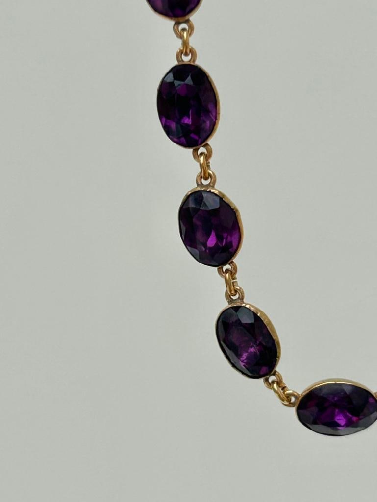Antique Foiled Amethyst Rivière Necklace - 3