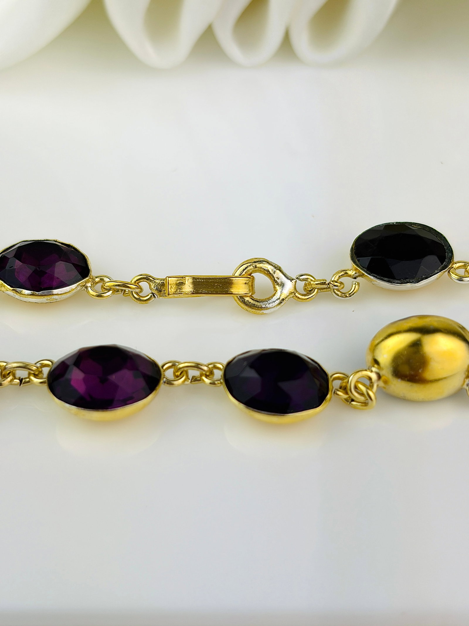ANTIQUE PURPLE PASTE RIVIERE NECKLACE - 5