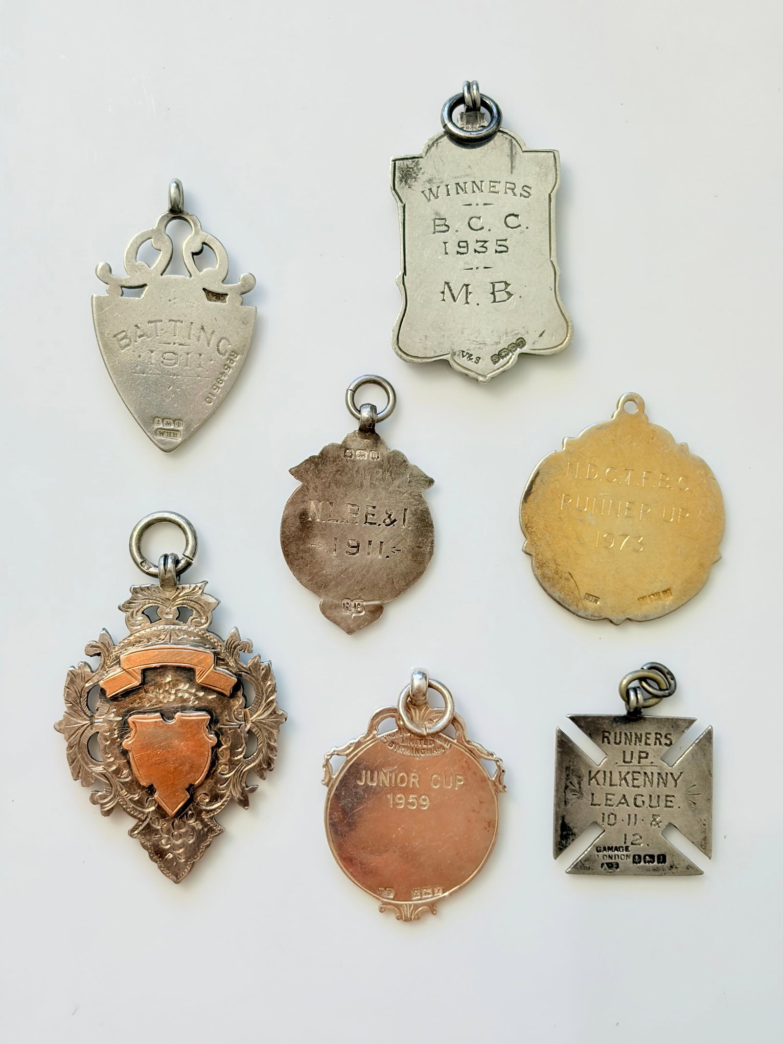 MIXED LOT- SILVER MEDALS ETC - 5