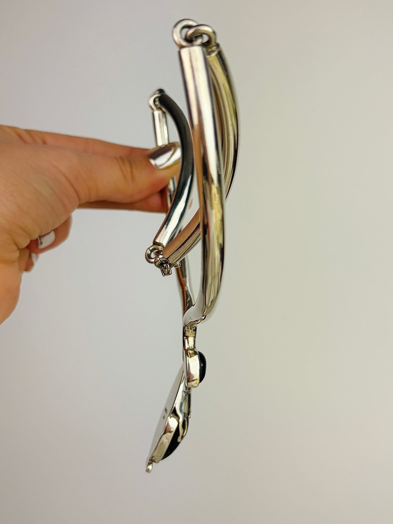 Mexican 925 Silver Snake Collar Necklace - 5