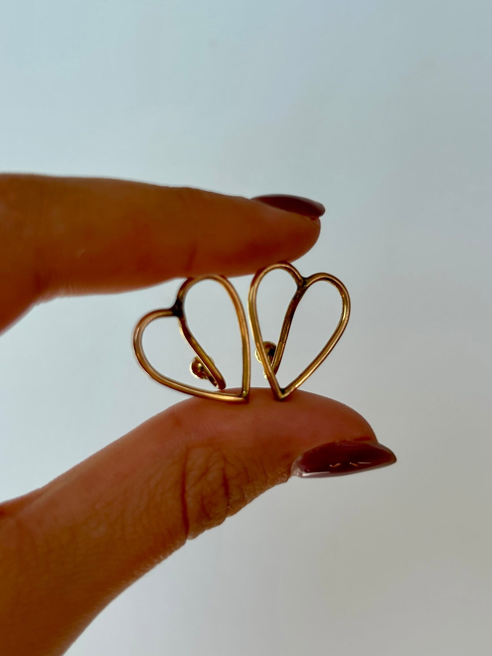 Antique 9ct Gold Heart Clips - 8