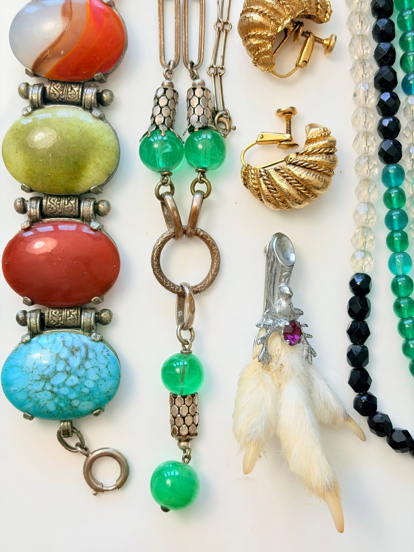 MIXED LOT- BEADED NECKLACES, BRACELETS ETC - 4