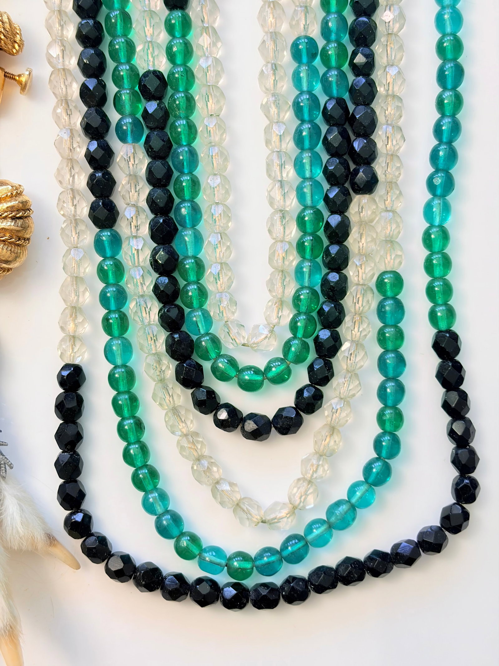 MIXED LOT- BEADED NECKLACES, BRACELETS ETC - 6