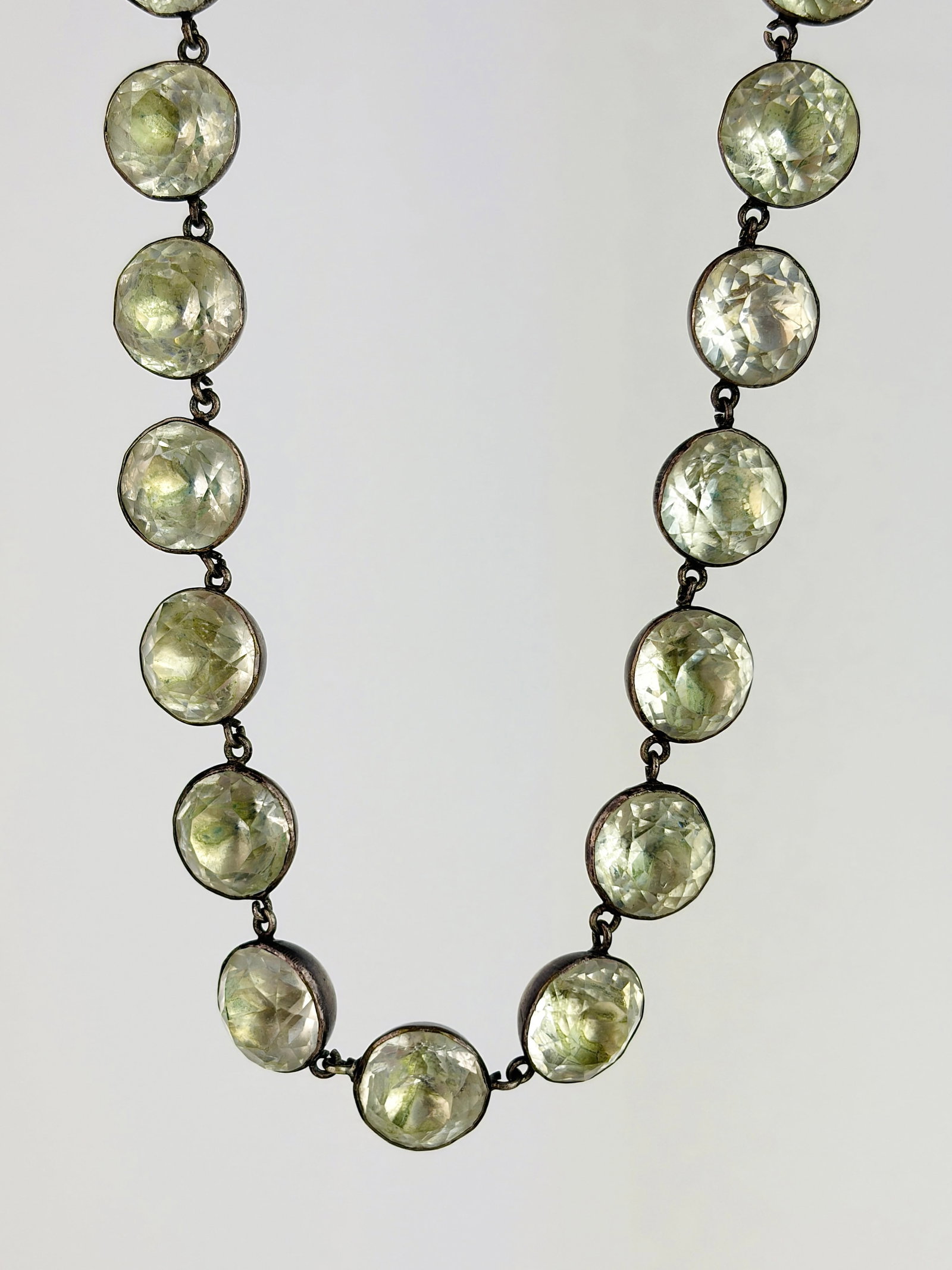 Antique Mid 1800's Silver Paste Riviere Necklace: Antique Mid 1800's Silver Paste Riviere Necklace Beautiful Victorian Era necklace!