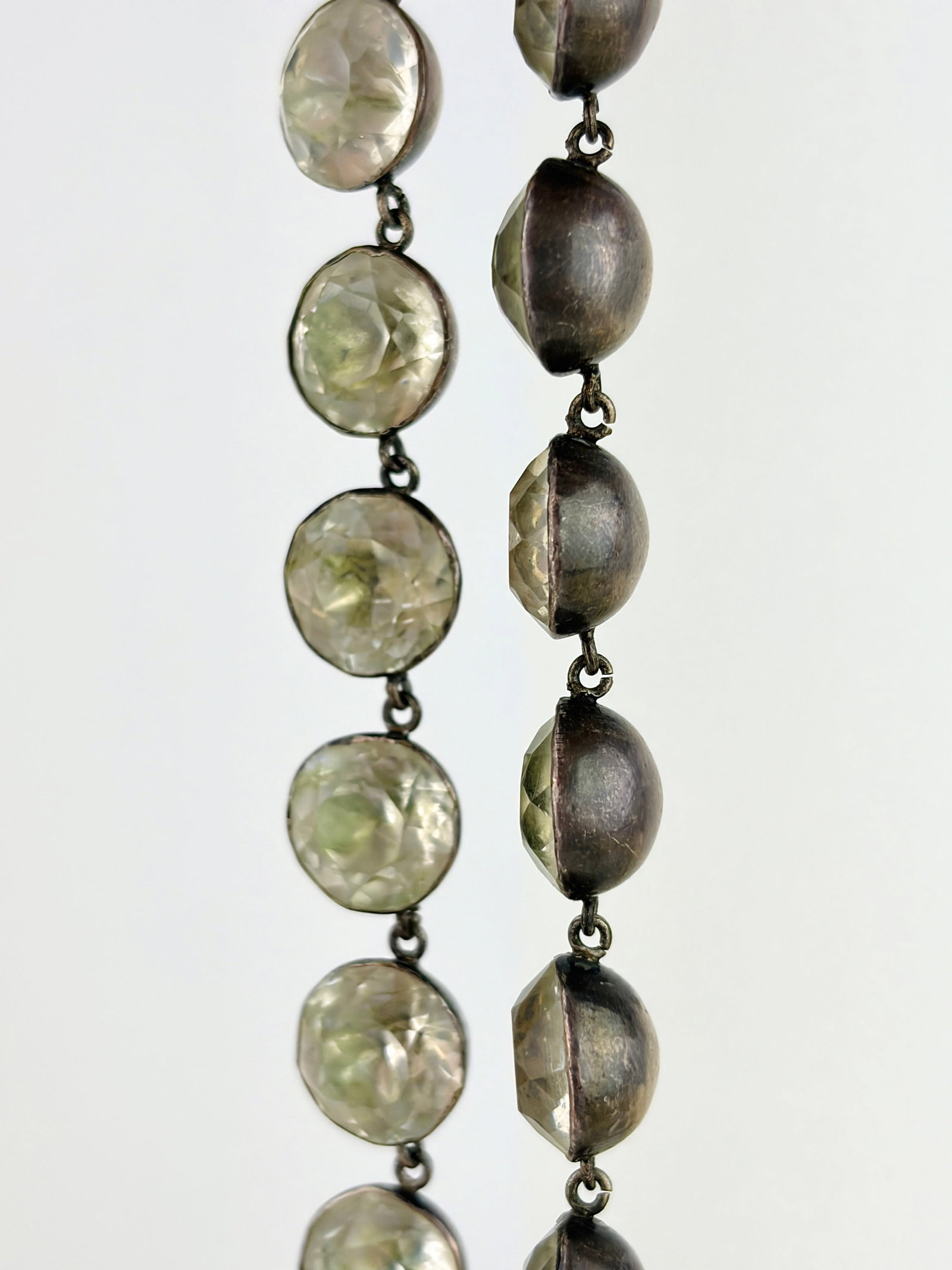 Antique Mid 1800's Silver Paste Riviere Necklace - 2