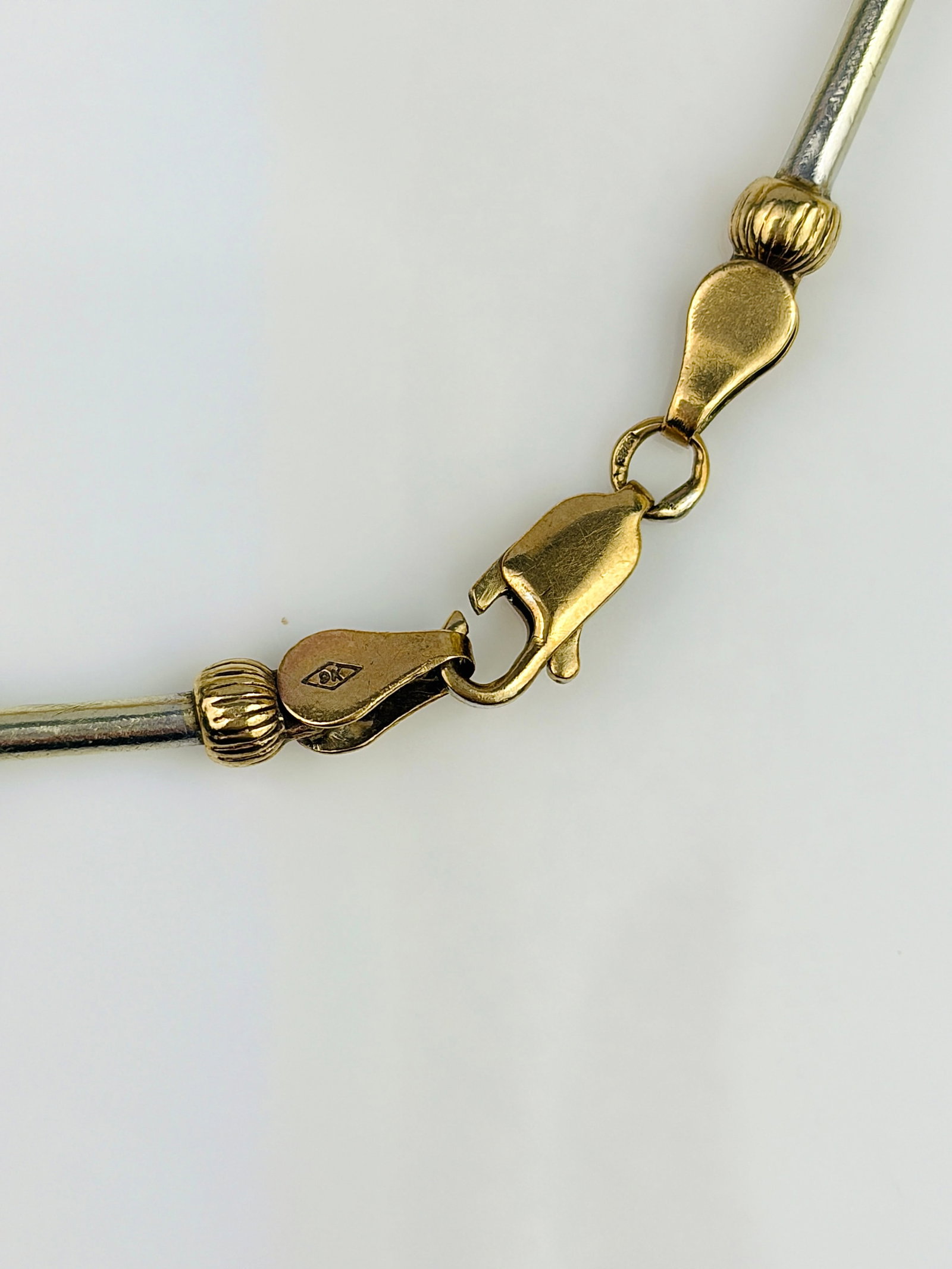 VINTAGE 9CT BI-GOLD BALL AND BAR BRACELET - 3