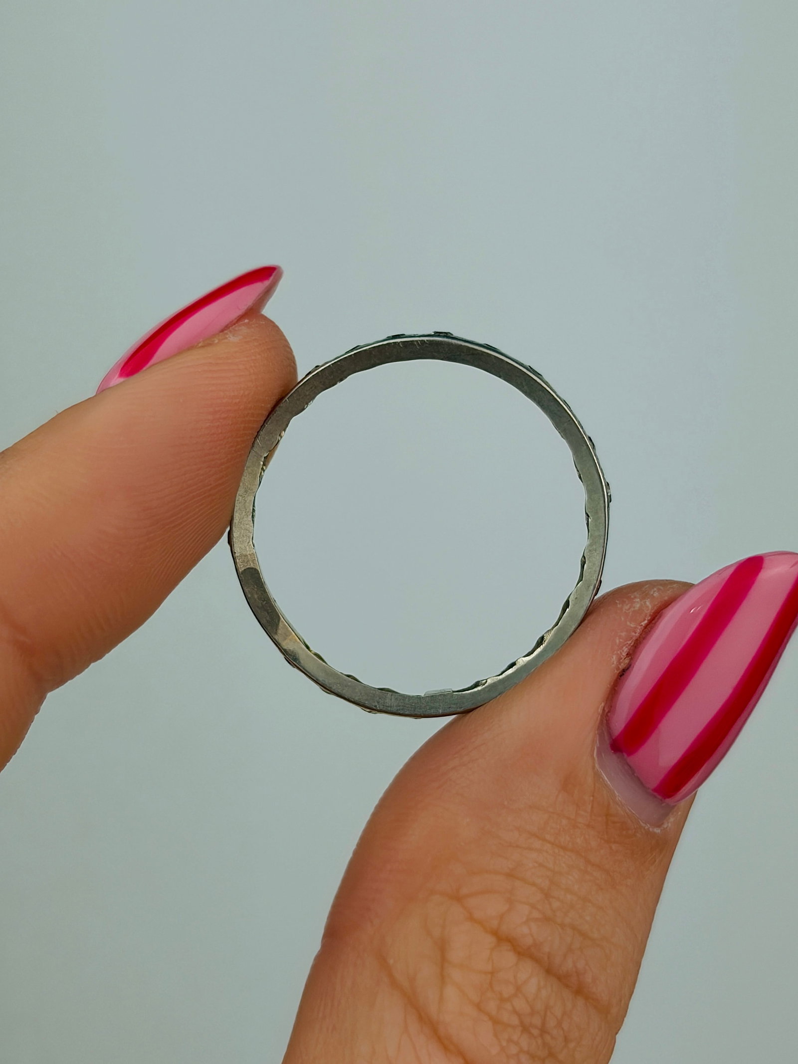 vintage 18ct white gold diamond full eternity band ring - 5