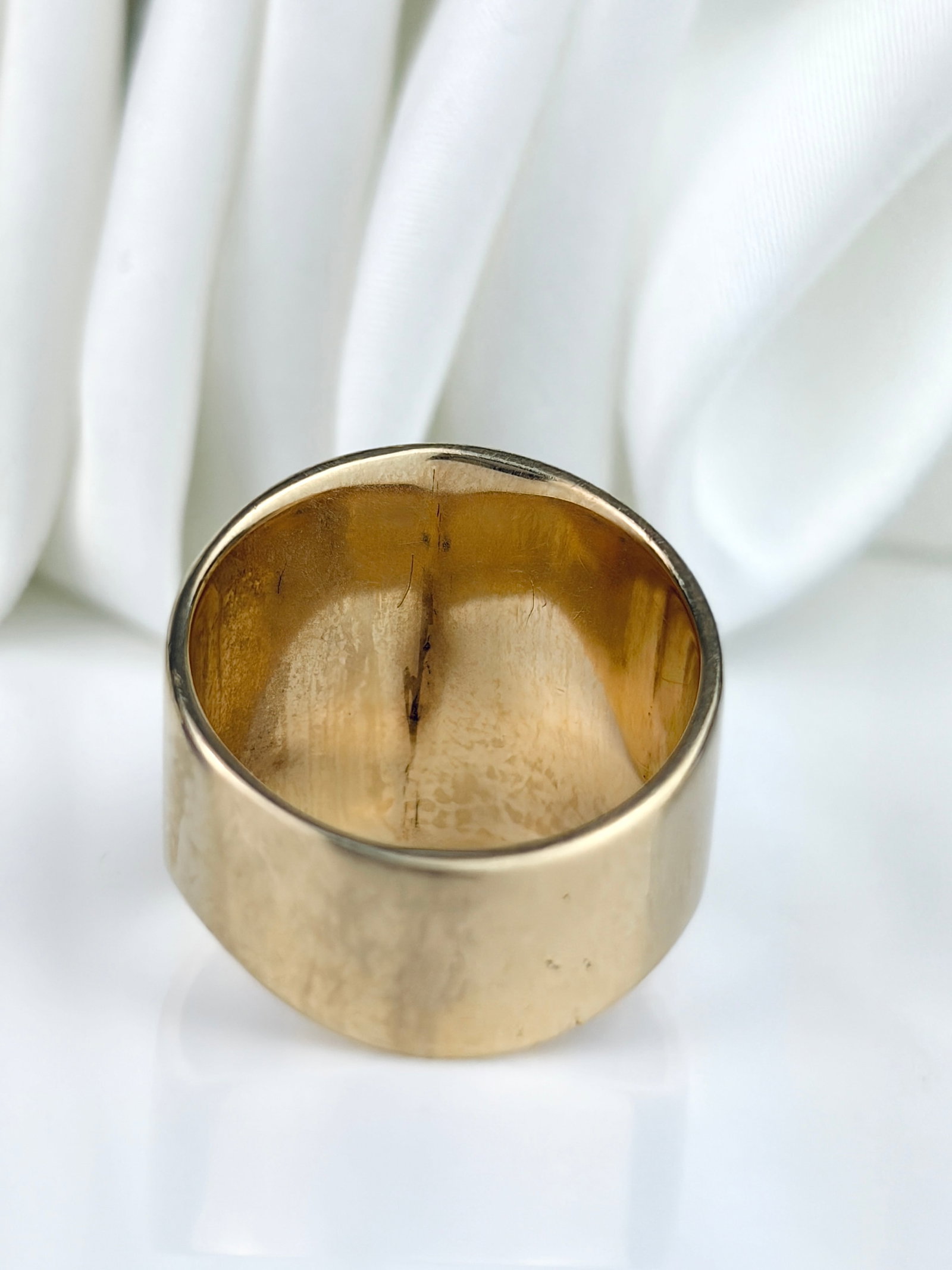 Vintage 14ct Yellow Gold Wide Banded Agate Ring - 3