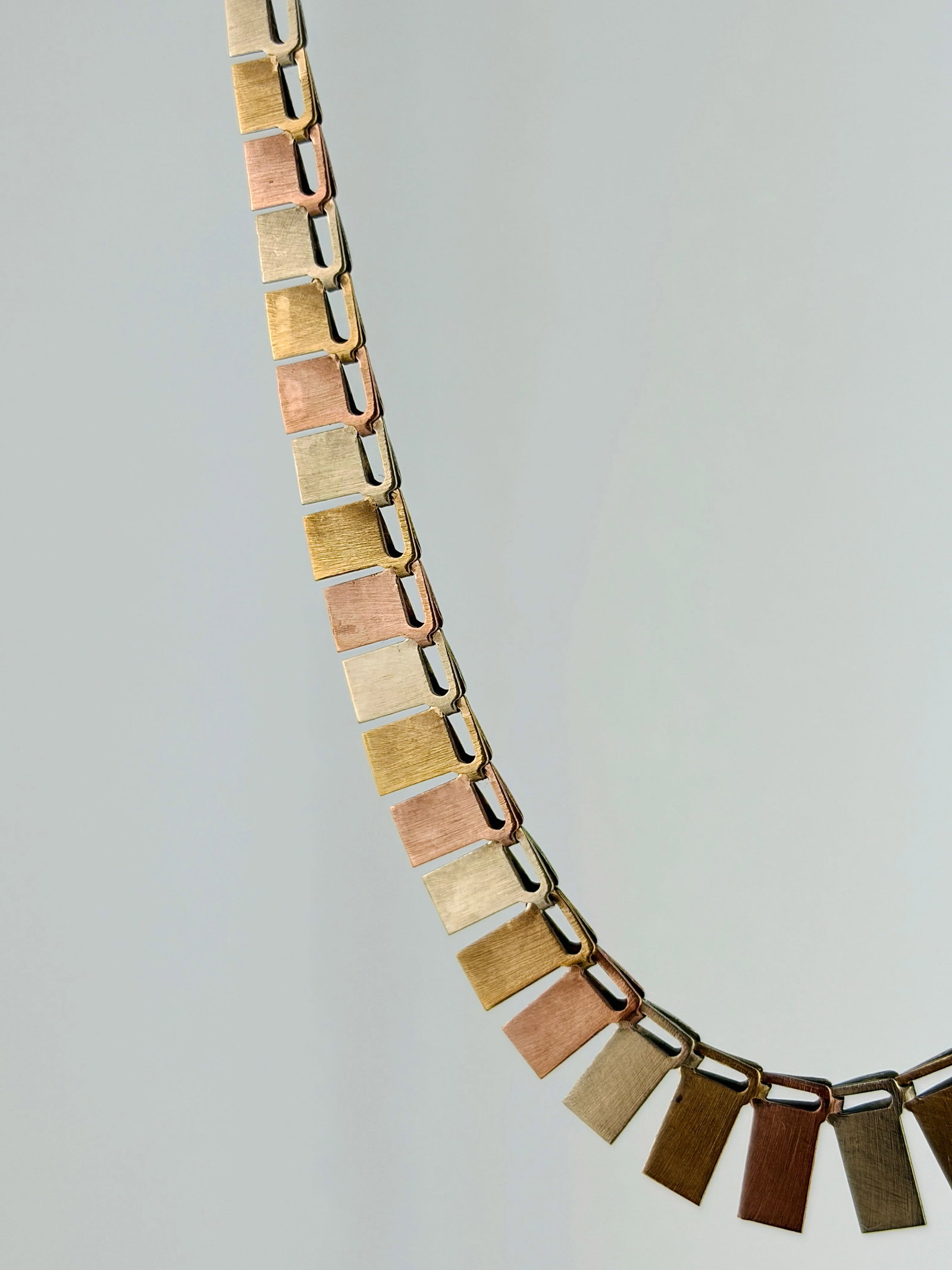 Vintage 9ct Tri-Gold Fringe Collar Necklace - 2