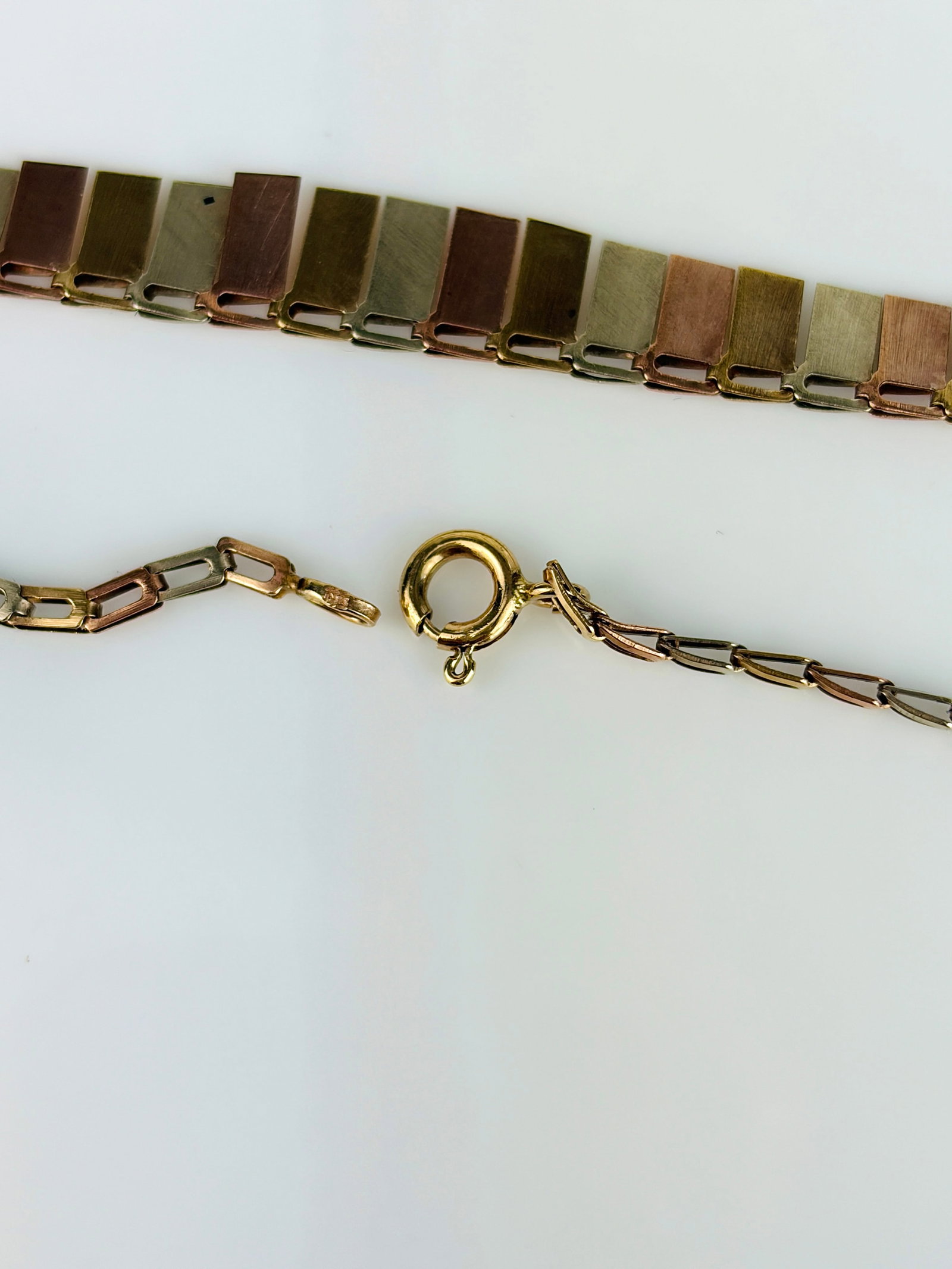 Vintage 9ct Tri-Gold Fringe Collar Necklace - 4