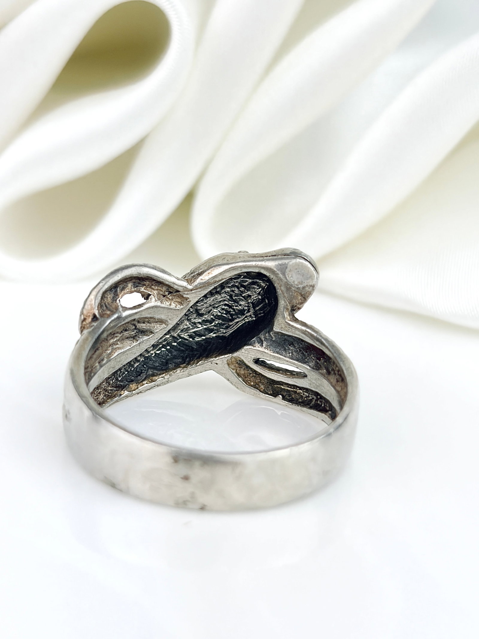 Chunky Sterling Silver Wrapped Snake Ring - 3