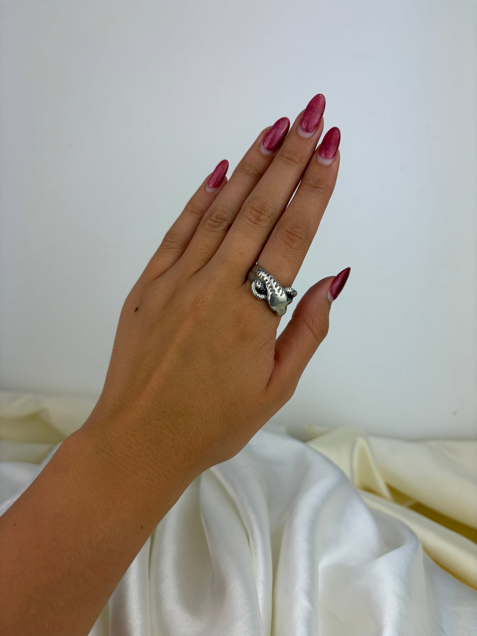 Chunky Sterling Silver Wrapped Snake Ring - 7