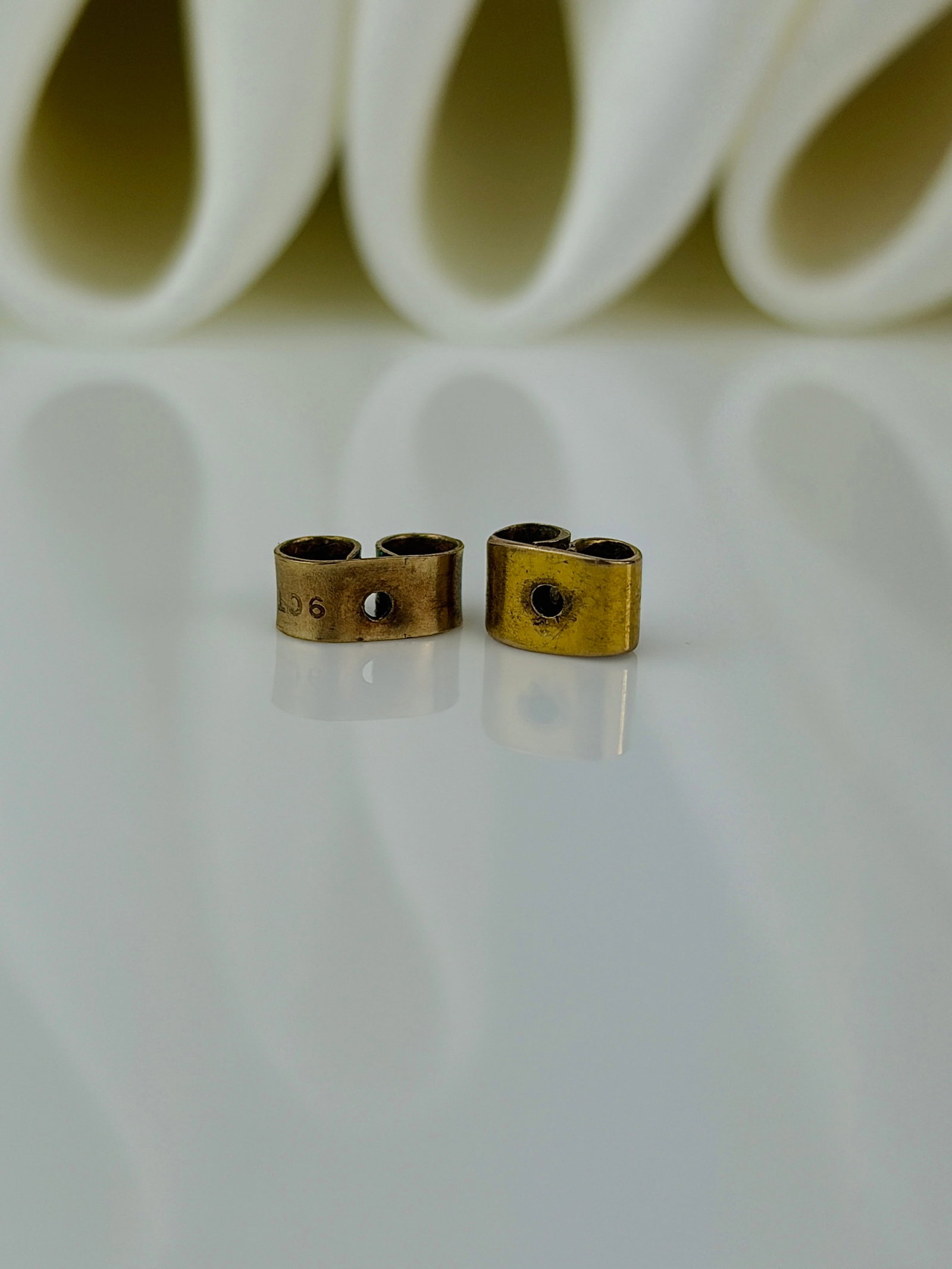 Sweet vintage 9ct yellow gold citrine heart drop earrings - 6