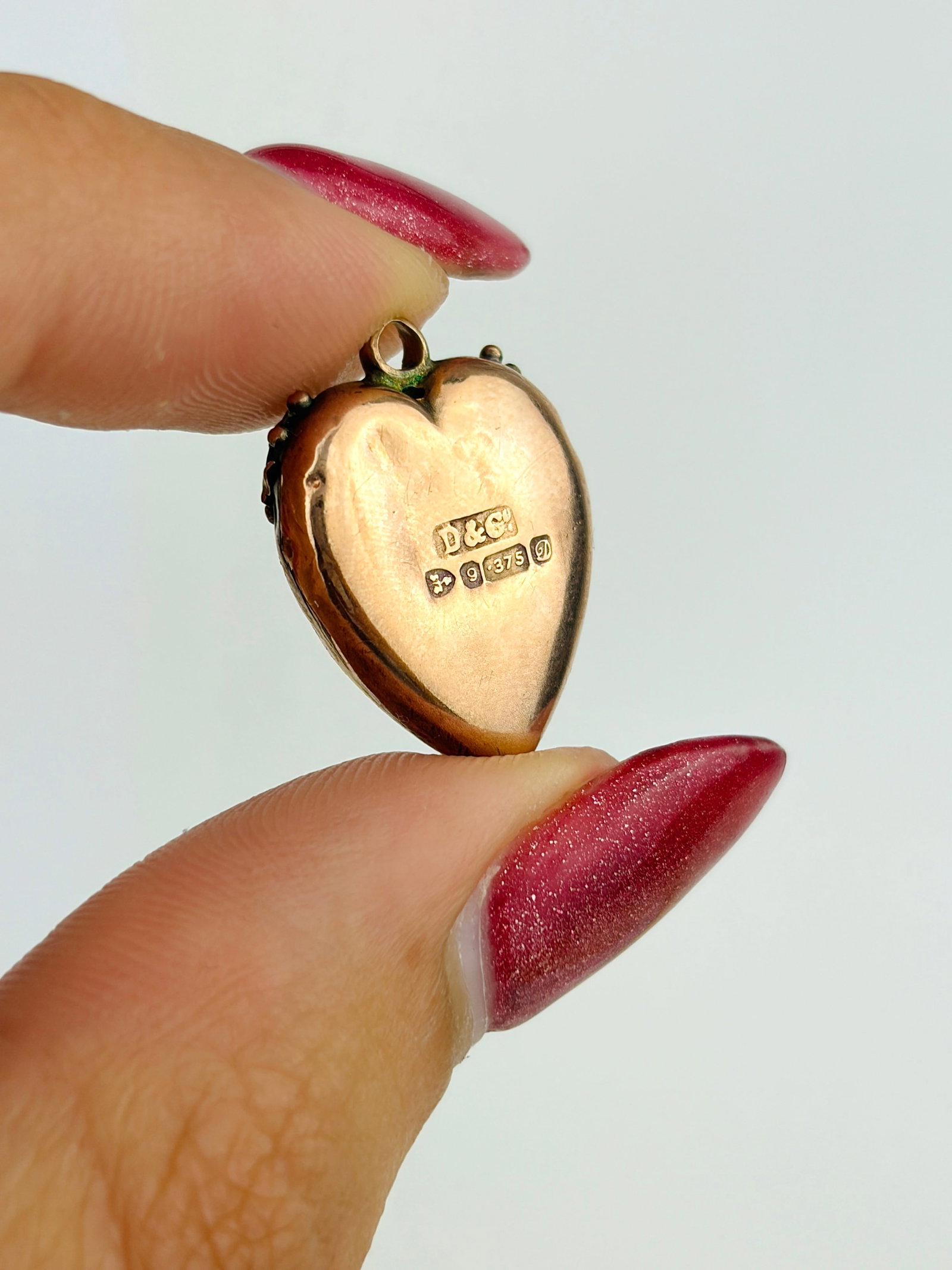Sweet Antique 9ct Yellow Gold Pearl Heart Pendant - 3