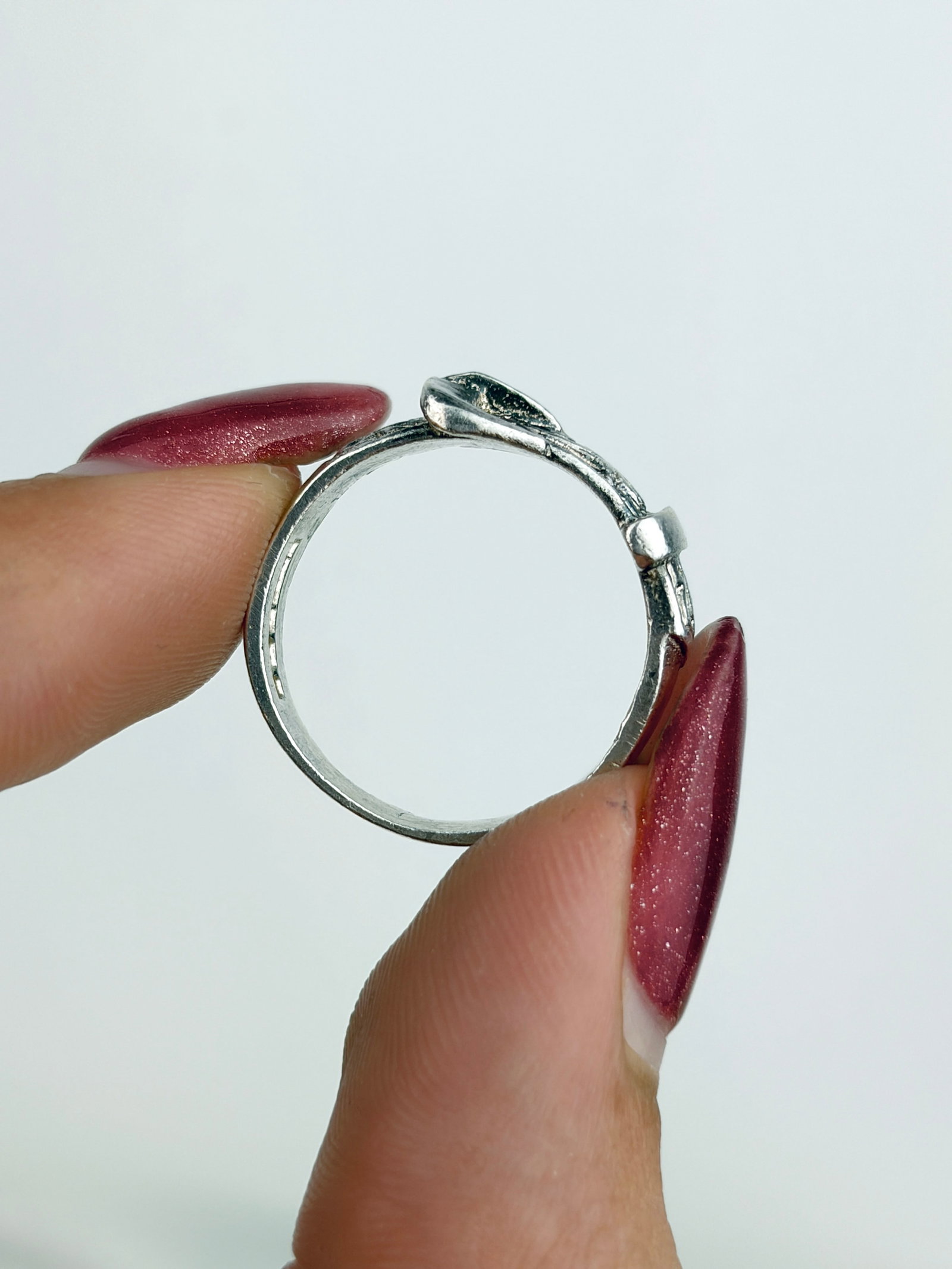 Vintage Silver Engraved Buckle Ring - 6