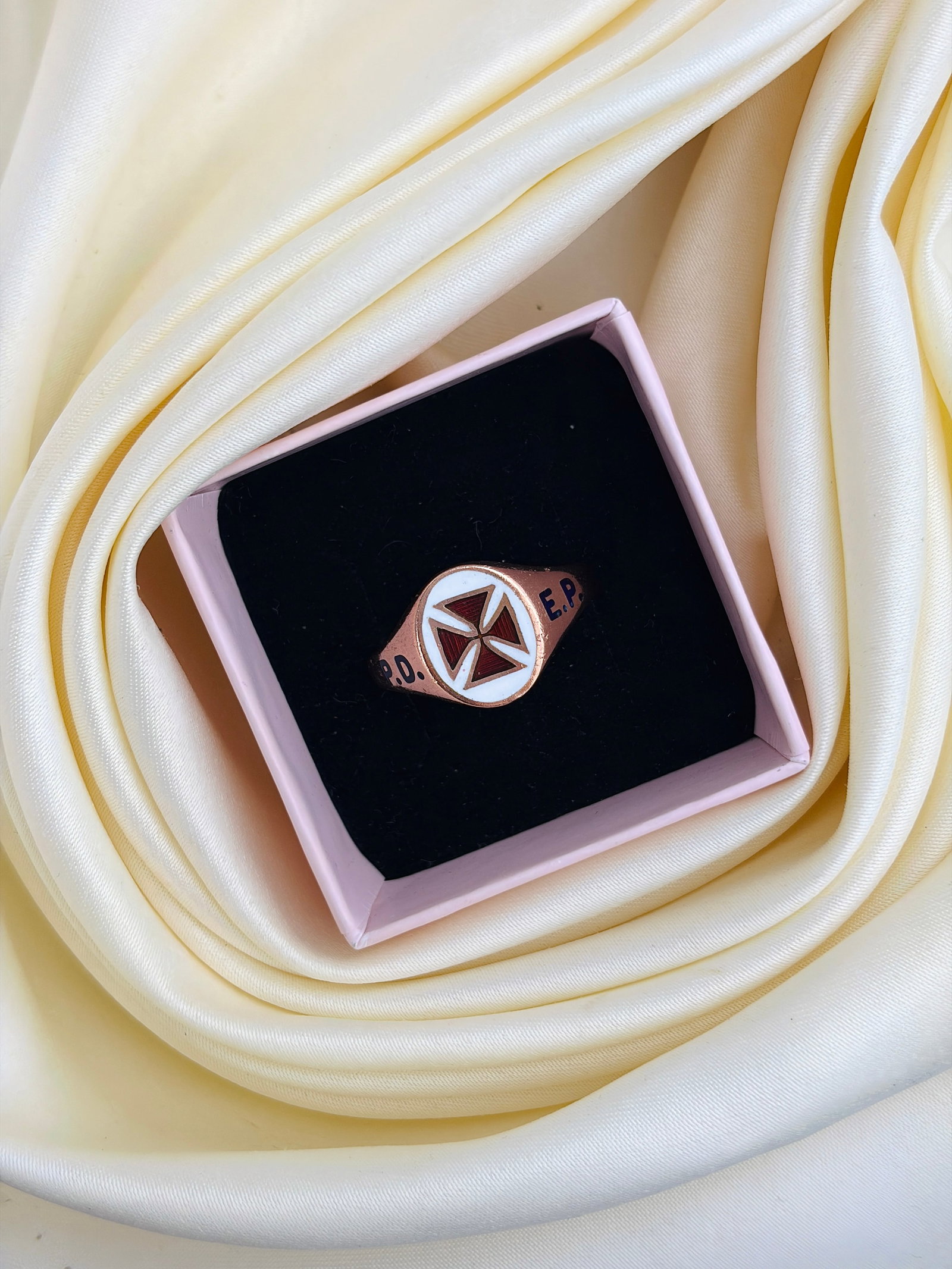 Vintage 9ct Gold Masonic Knights Templar Signet Ring - 9