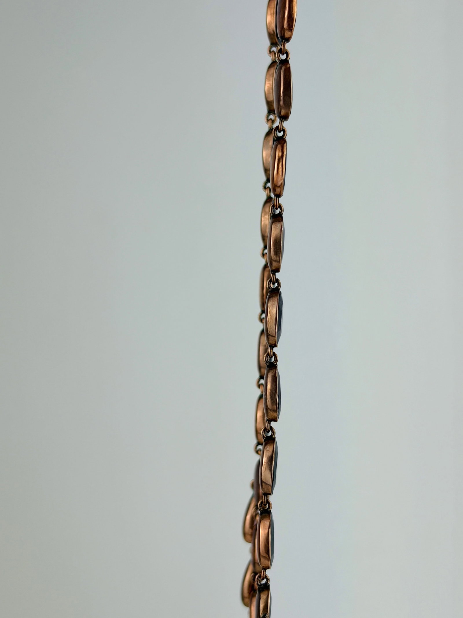 Incredible Antique Garnet Fringe Riviere Necklace in 9ct Gold - 5