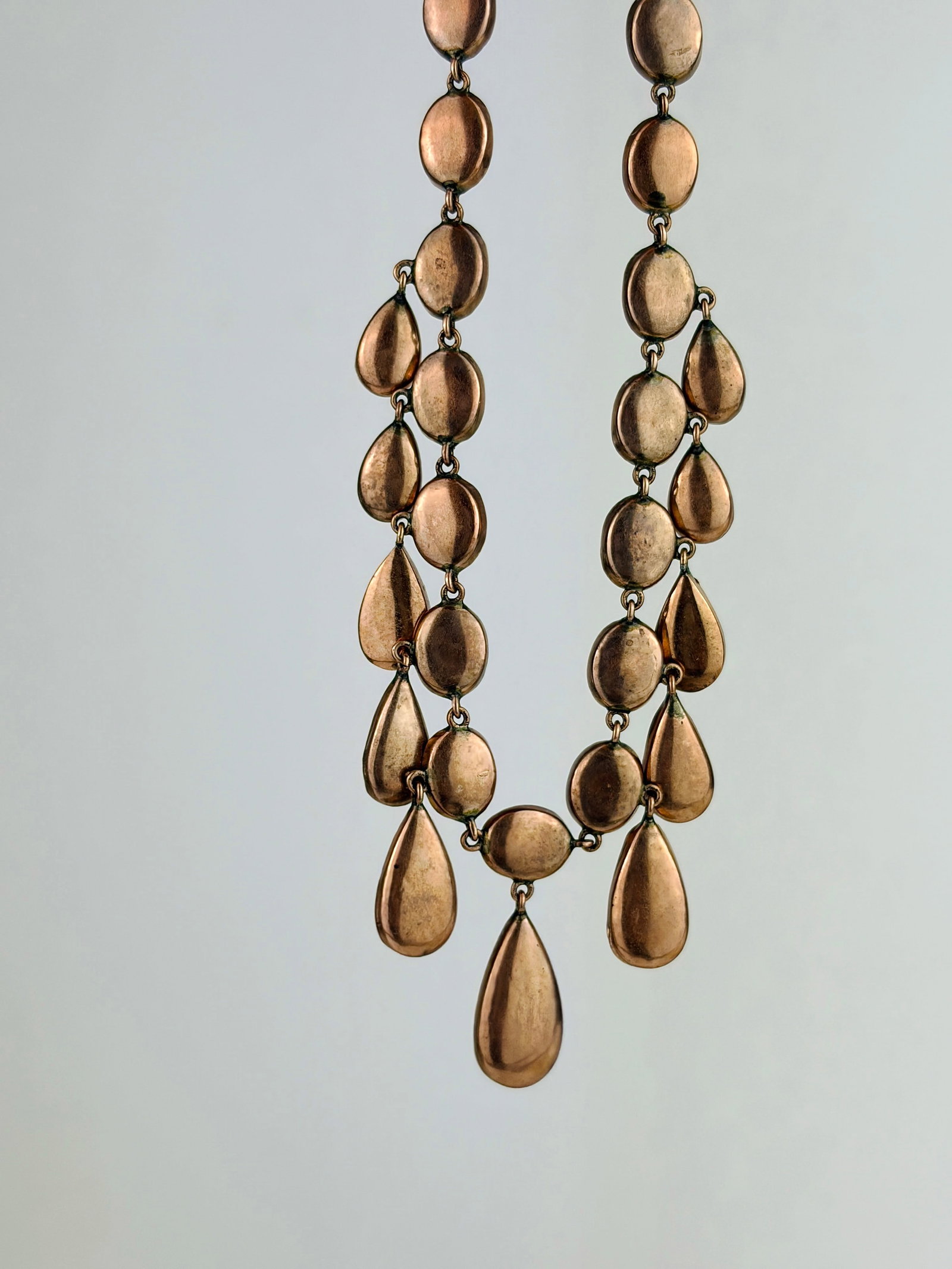 Incredible Antique Garnet Fringe Riviere Necklace in 9ct Gold - 6