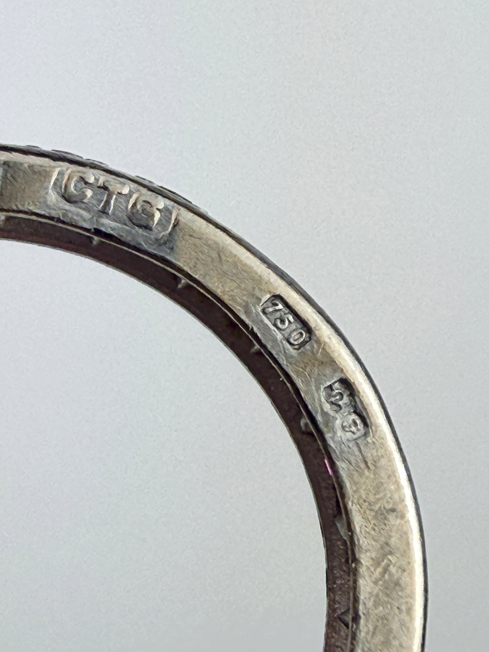 VINTAGE 18CT WHITE GOLD RUBY AND DIAMOND FULL ETERNITY RING - 6