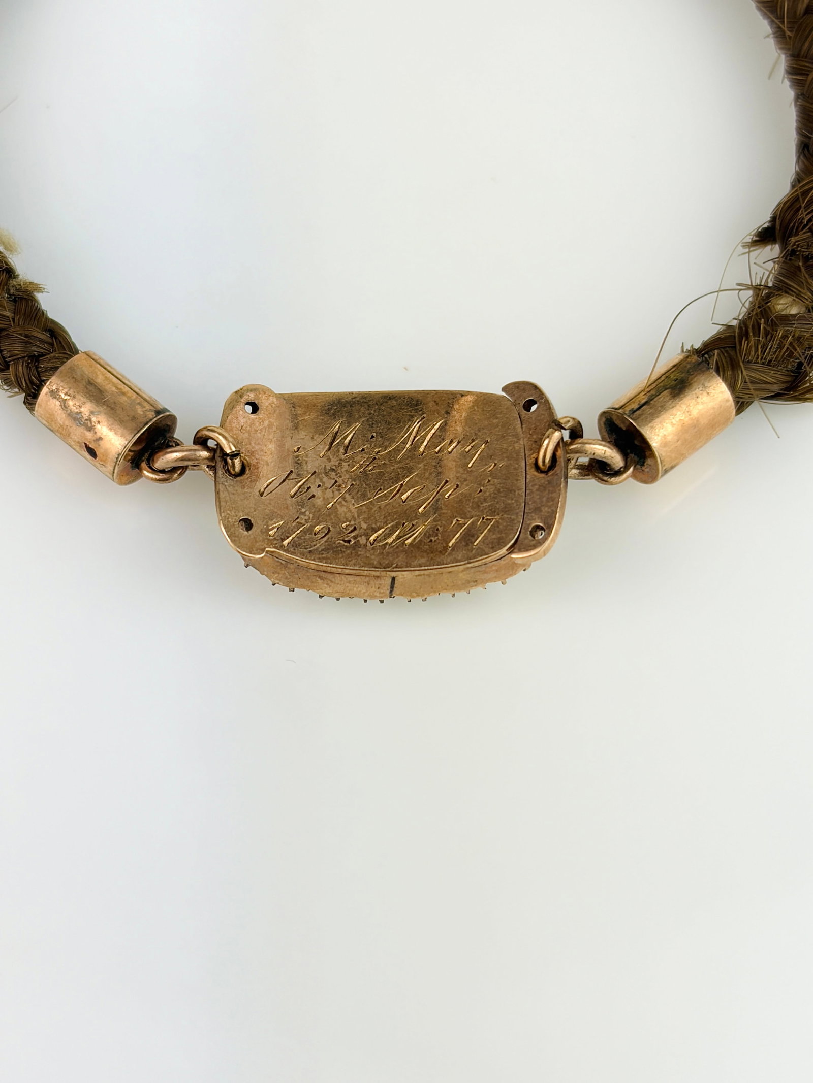 c.1792 Georgian Era 9ct Gold Pearl Locket, Hair Bracelet - 3