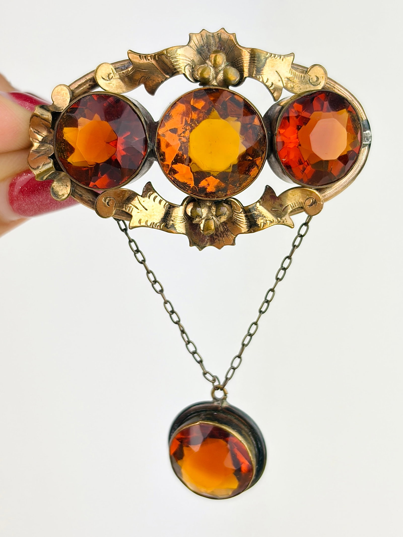 Antique Pinchbeck Paste Large Brooch: Antique Pinchbeck Paste Large Brooch