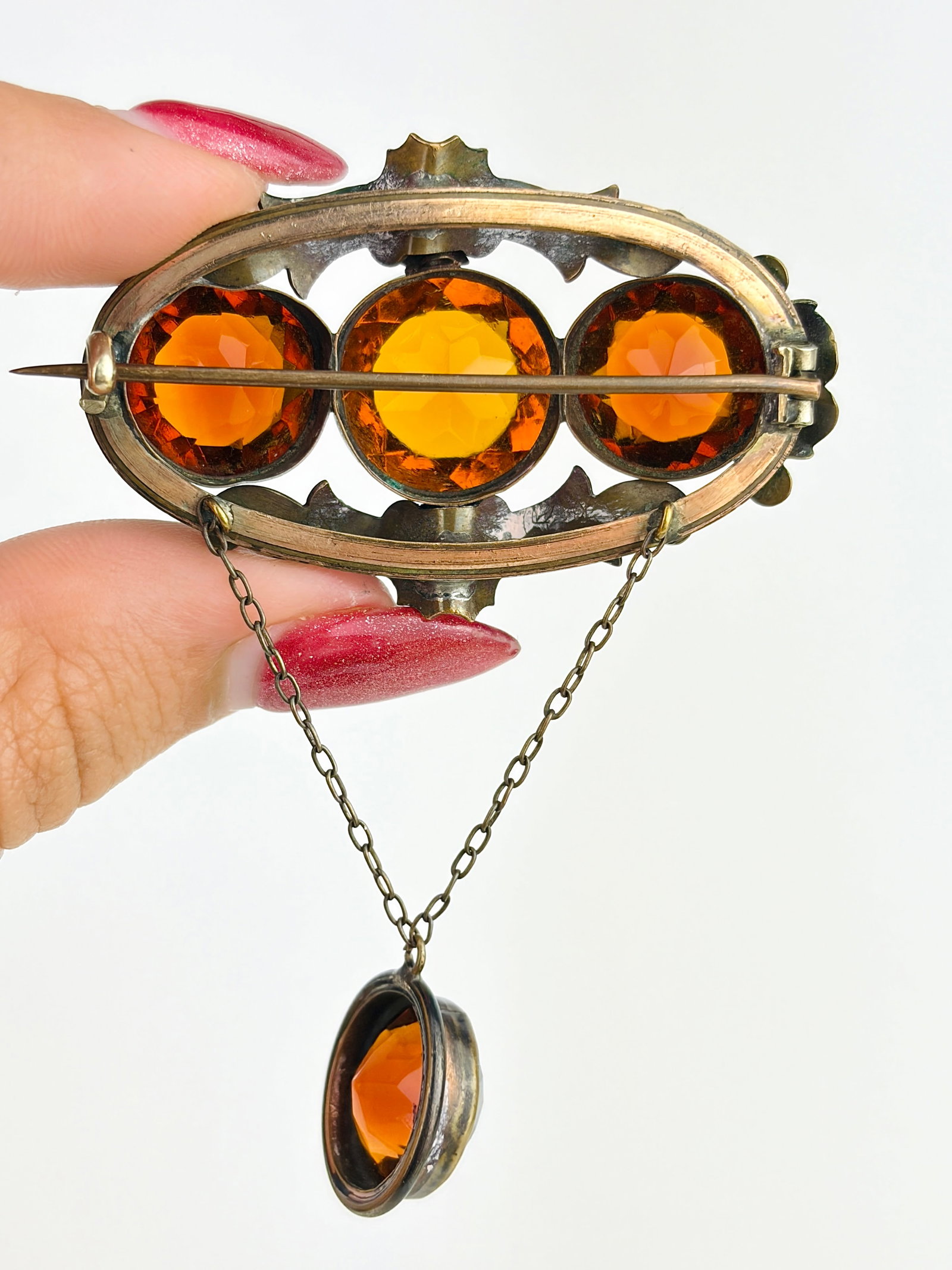 Antique Pinchbeck Paste Large Brooch - 3
